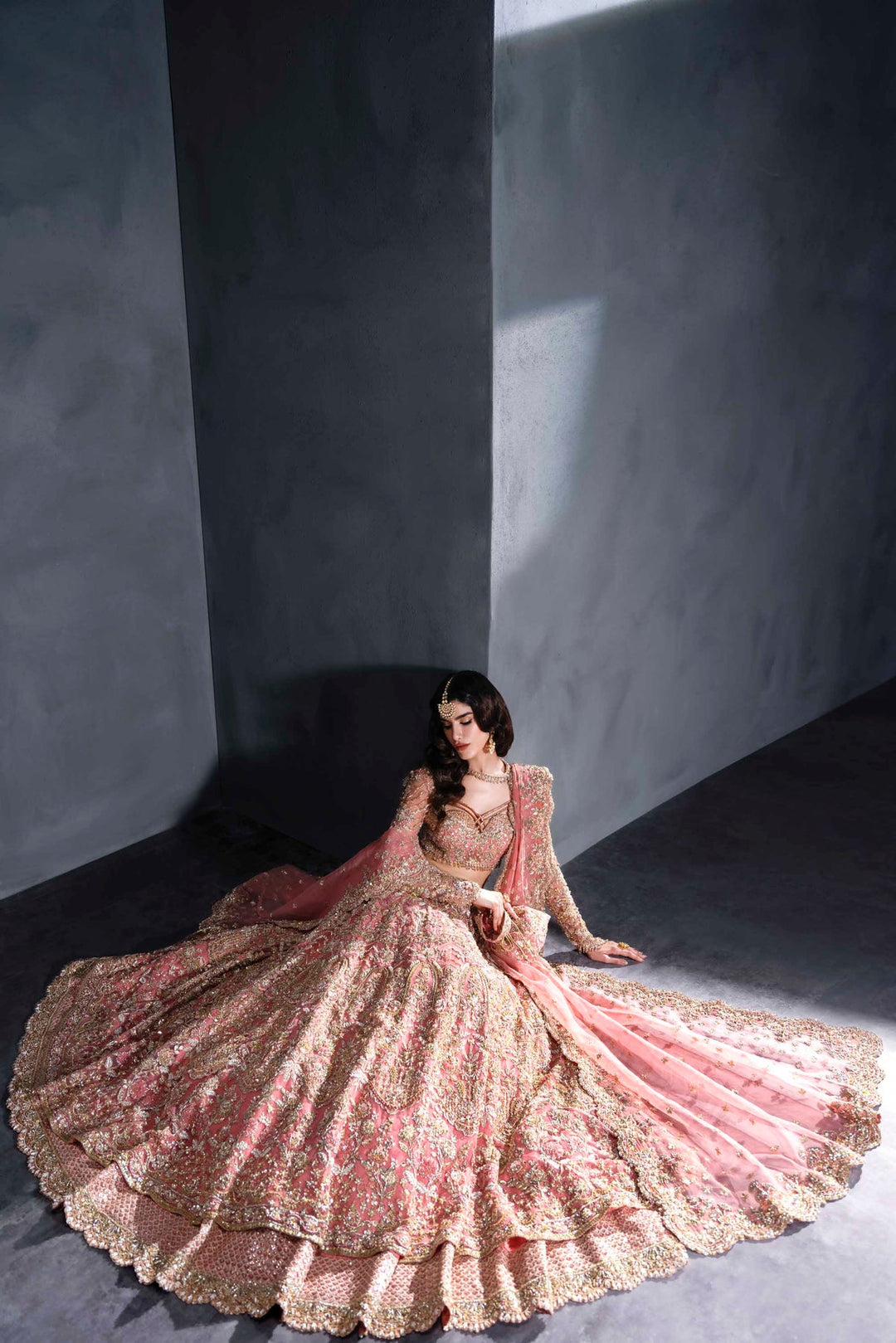 Premium Pink Bridal Lehenga Choli and Dupatta Wedding Dress