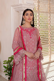 Premium Pink Chiffon Net Kameez Sharara For Pakistani Wedding Dress