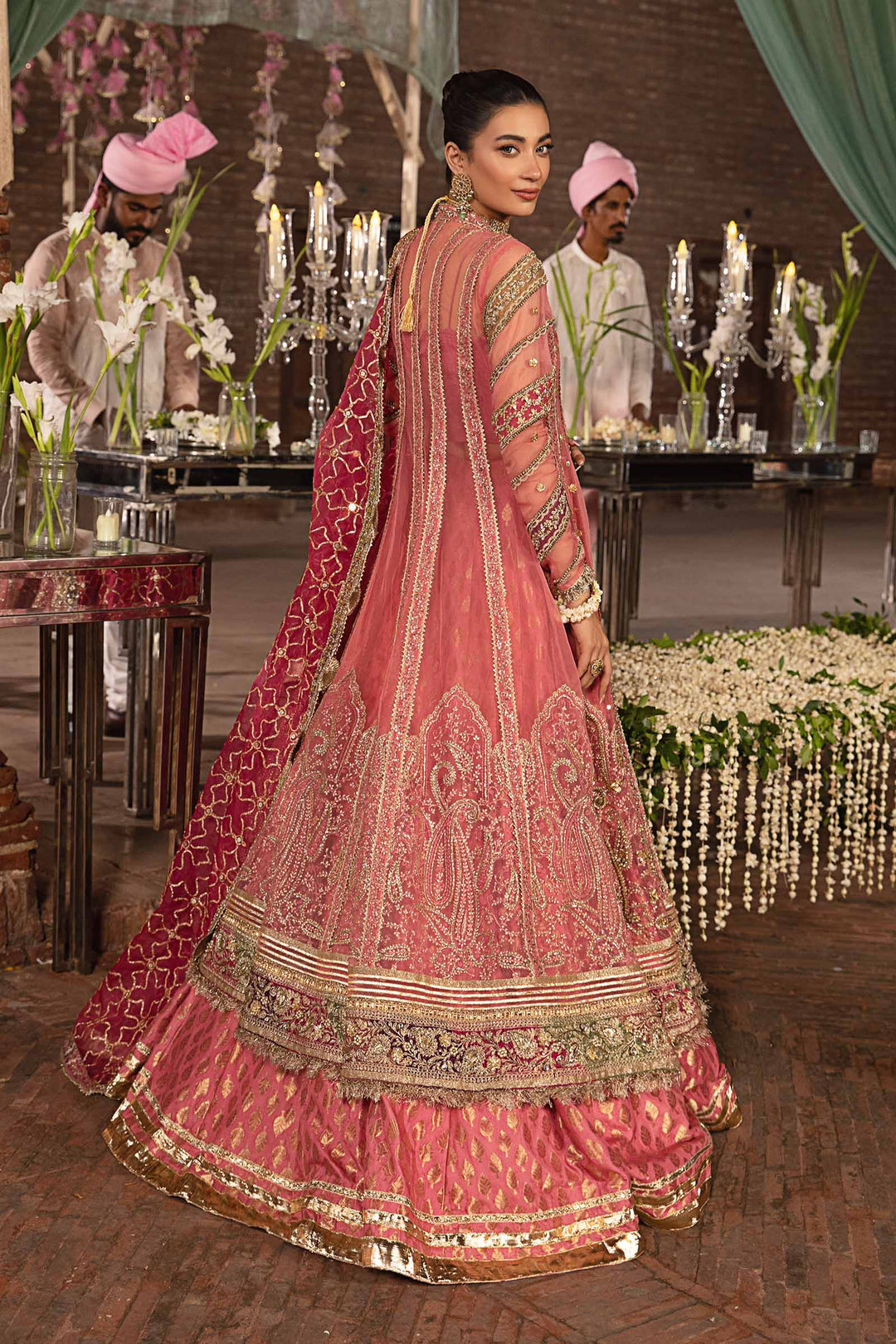 Premium Pink Pakistani Bridal Frock Lehenga for Elegant Weddings