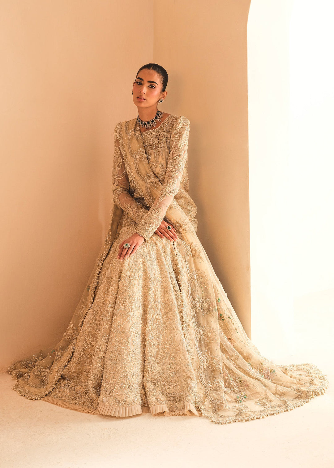 Premium Royal Pakistani Bridal Dress in Shirt and Lehenga Style