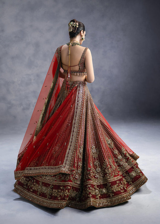 Premium Royal Red Lehenga Choli Dupatta Bridal Wedding Dress