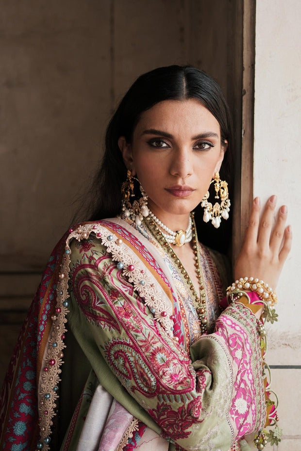 Premium Sage Green Embroidered Pakistani Kameez Salwar Suit 2023