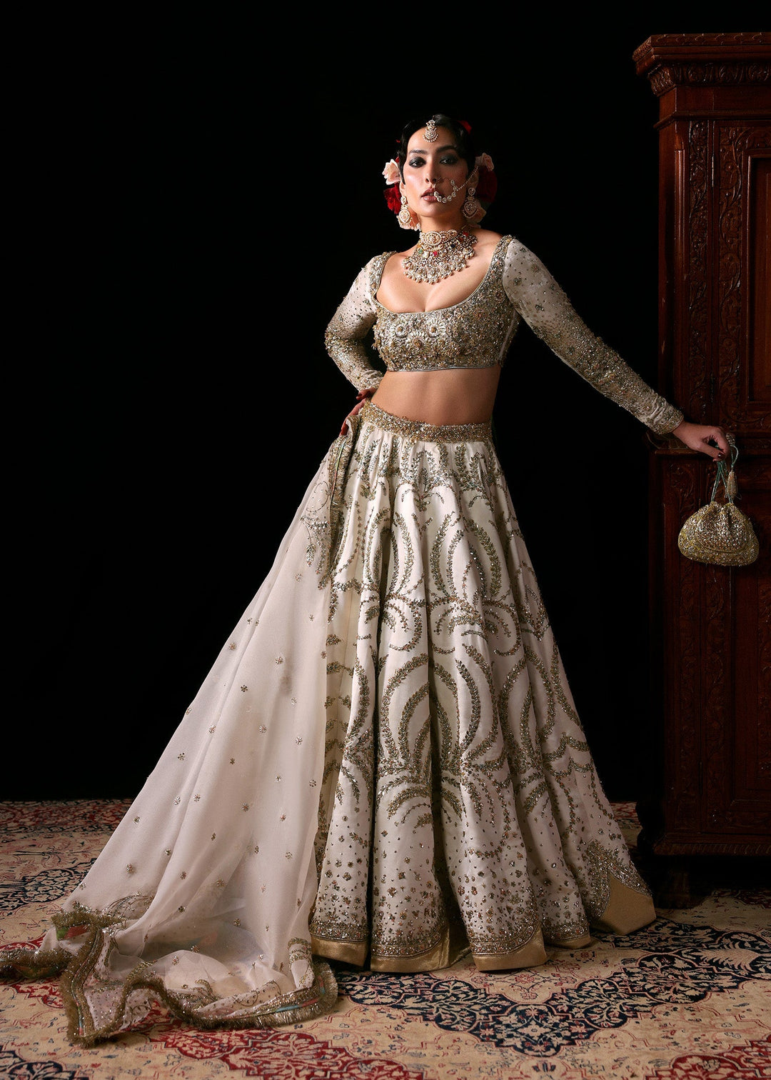 Premium Bridal Wedding Dress in Choli Dupatta and Lehenga Style