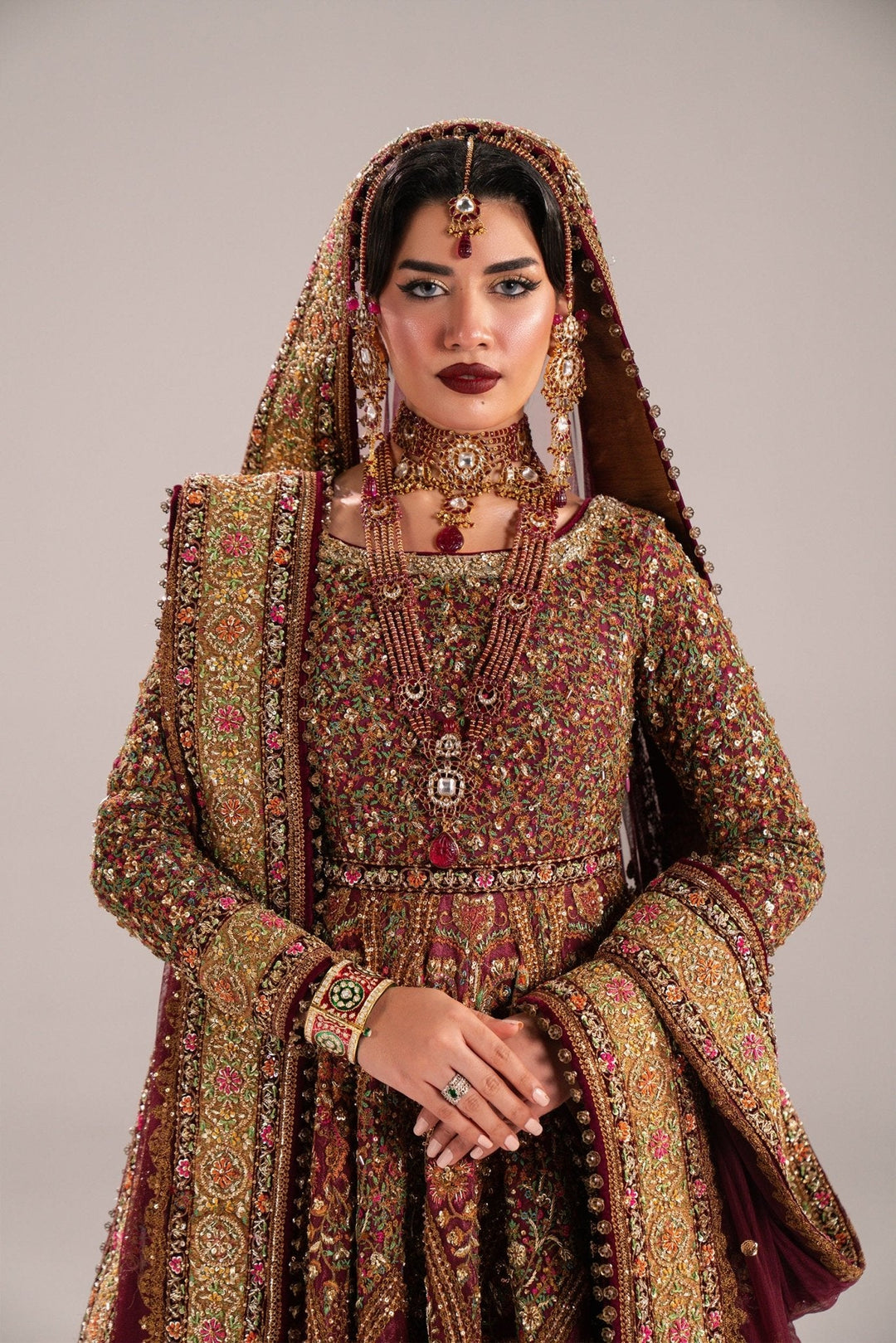 Premium Pakistani Bridal Dress in Anarkali Frock Lehenga Style