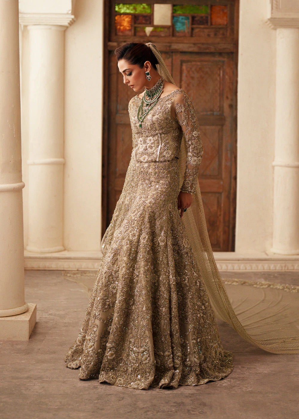 Premium Pakistani Bridal Dress in Blouse and Lehenga Style