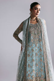 Premium Pakistani Bridal Dress in Blue Lehenga Dupatta Style