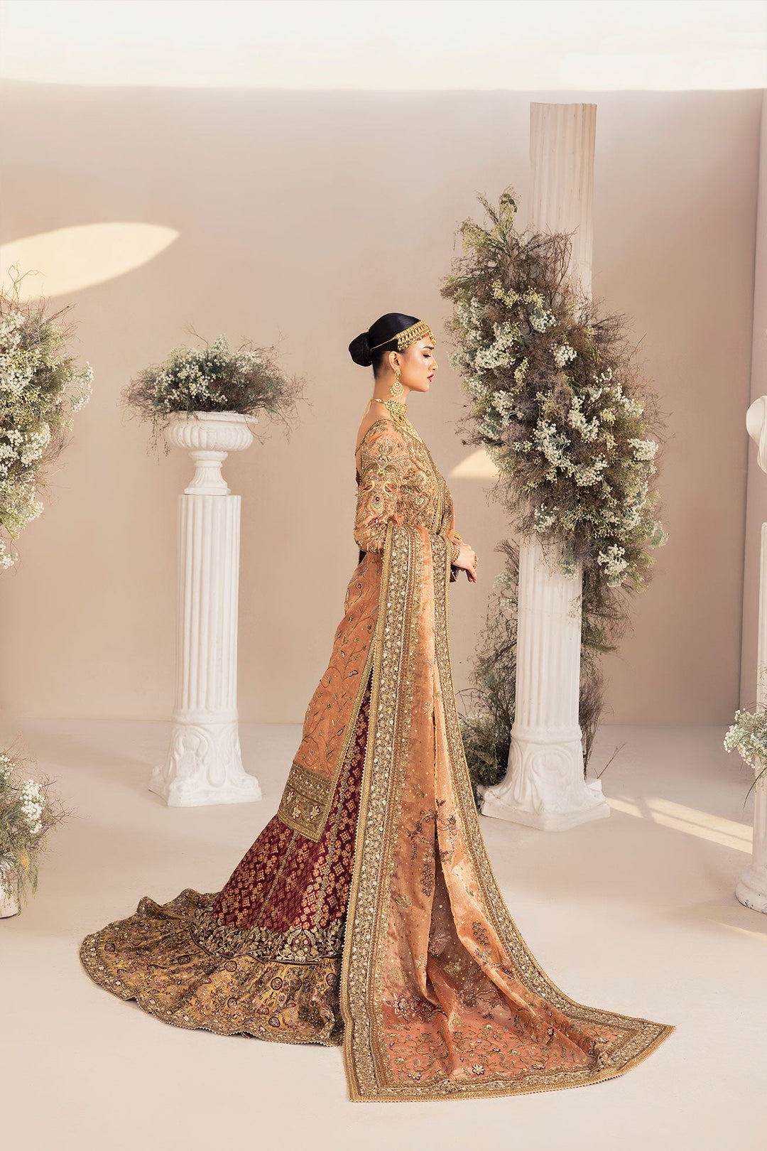 Premium Pakistani Bridal Dress in Pink Lehenga Kameez Style