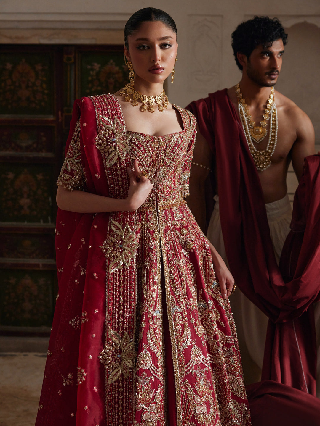Premium Pakistani Bridal Dress in Pishwas and Lehenga Style