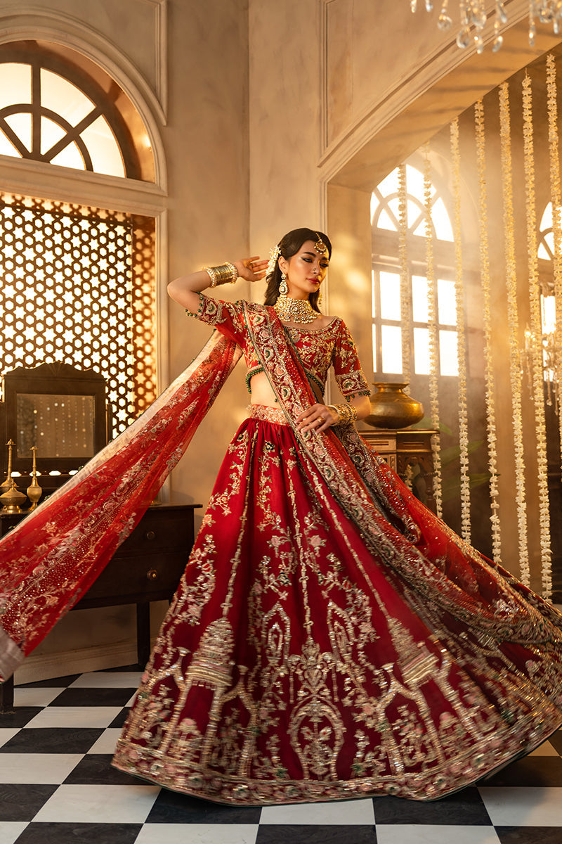 Premium Pakistani Bridal Dress in Royal Choli and Lehenga Style