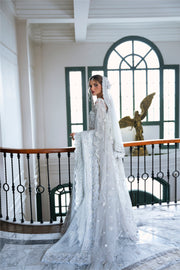 Premium Pakistani Bridal Dress in White Pishwas Lehenga Style