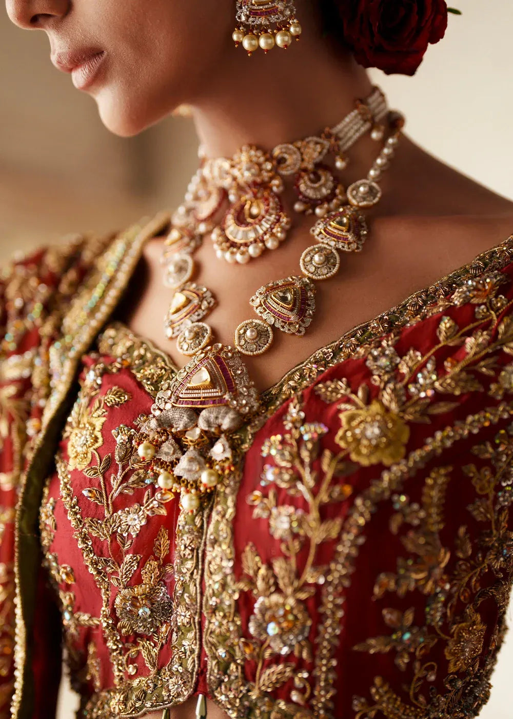 Premium Pakistani Bridal Outfit in Raw Silk Choli Lehenga Style