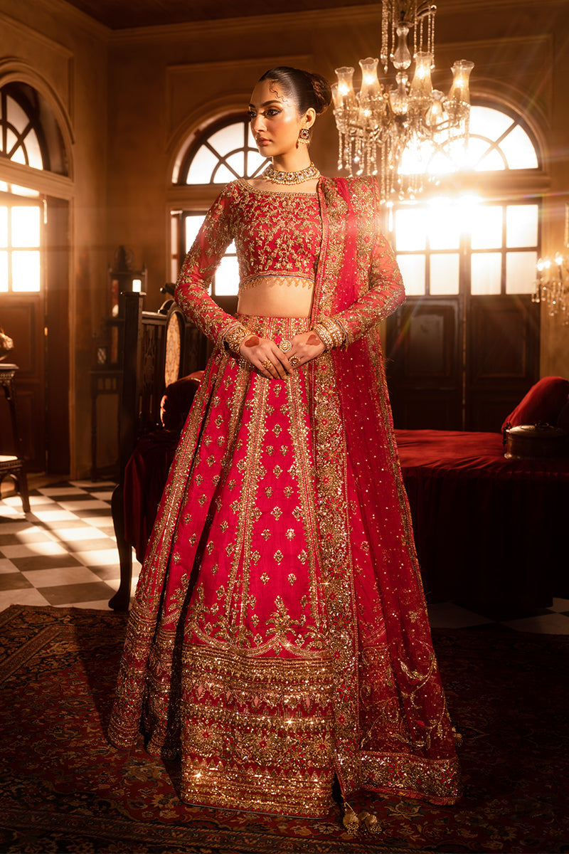 Premium Pakistani Bridal Wedding Dress in Pink Lehenga Style