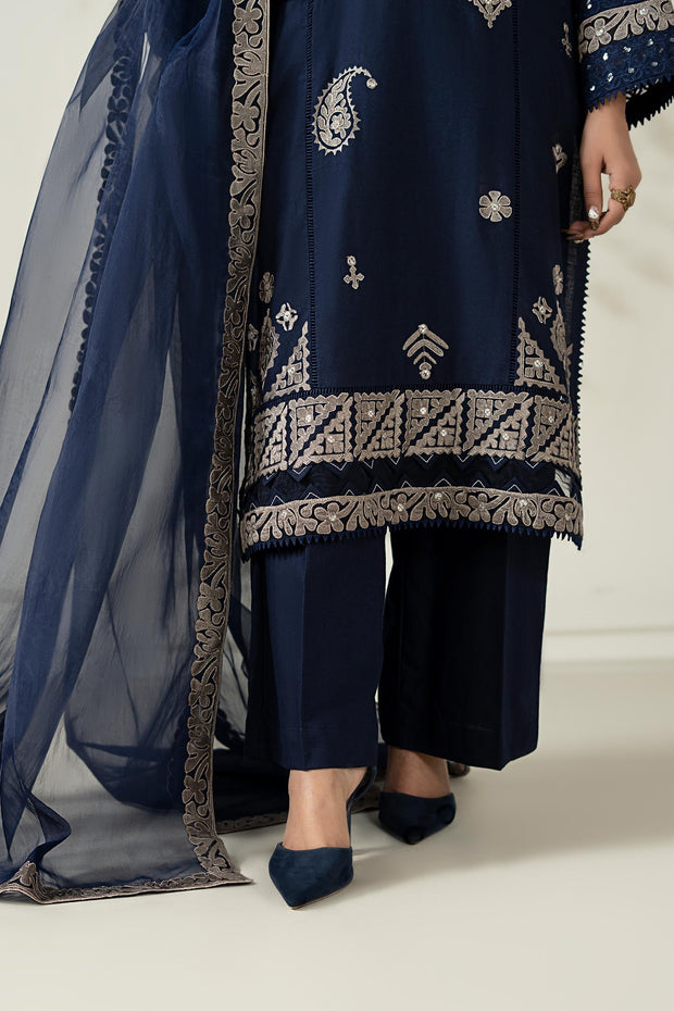 Premium Pakistani Party Wear in Embroidered Marina Suit