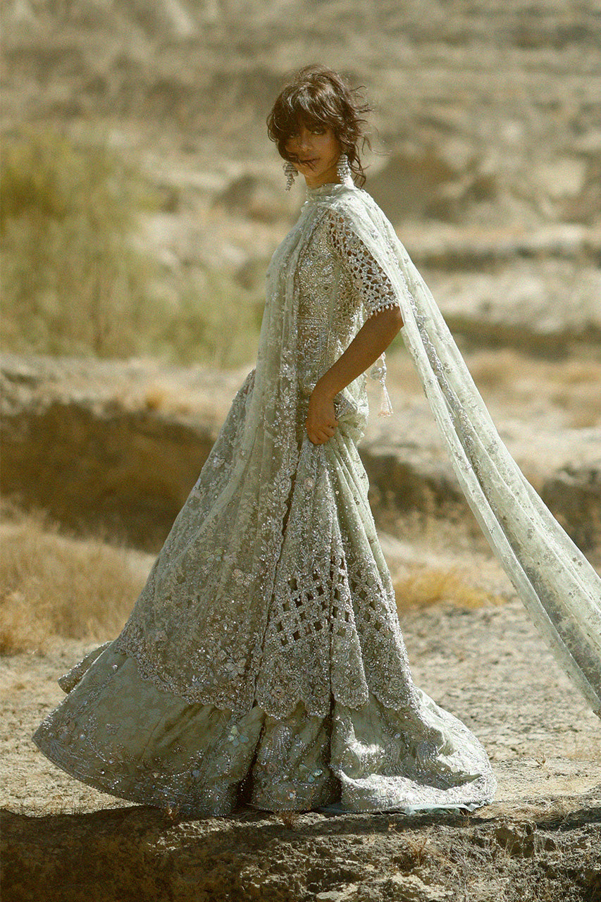Premium Trendy Pakistani Bridal Dress in Lehenga Pishwas Style