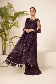 Purple Net Embroidered Pakistani Salwar Kameez Dupatta Suit