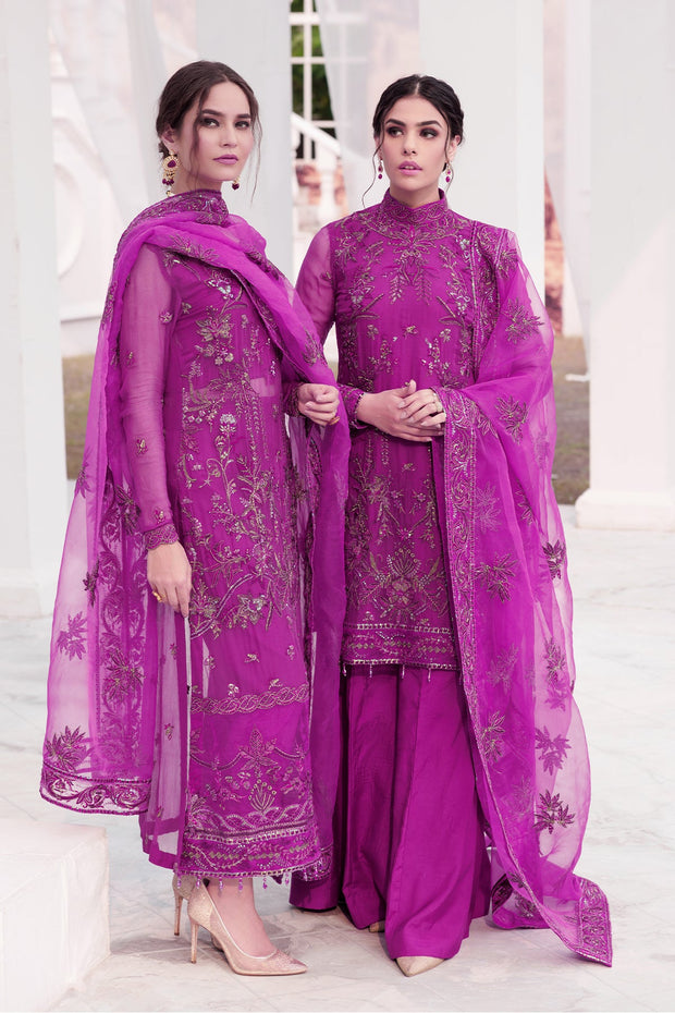 Purple Pakistani Salwar Kameez and Dupatta in Chiffon