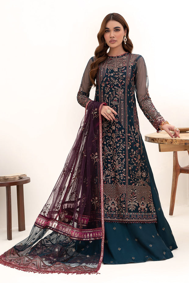 ZN 01 Glory - Elegant Dark Zinc Embroidered Dress