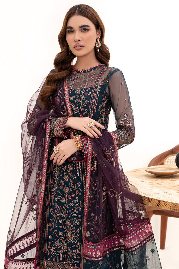ZN 01 Glory - Elegant Dark Zinc Embroidered Dress