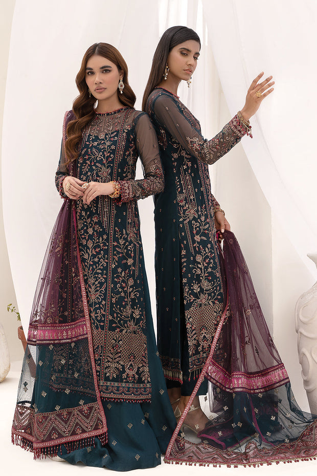 ZN 01 Glory - Elegant Dark Zinc Embroidered Dress