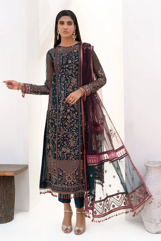 ZN 01 Glory - Elegant Dark Zinc Embroidered Dress