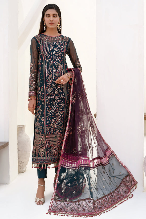 ZN 01 Glory - Elegant Dark Zinc Embroidered Dress