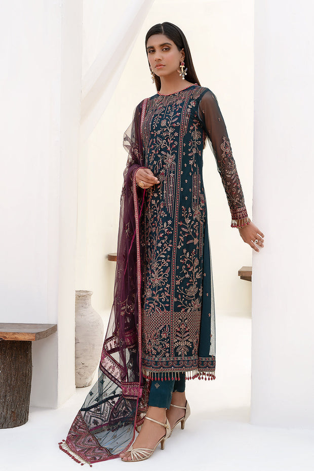 ZN 01 Glory - Elegant Dark Zinc Embroidered Dress