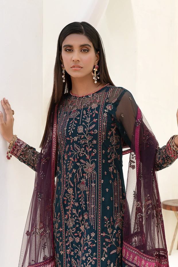 ZN 01 Glory - Elegant Dark Zinc Embroidered Dress