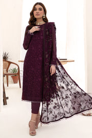 Elegant Multi-Shade Embroidered Chiffon Dress