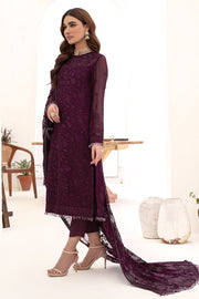Elegant Multi-Shade Embroidered Chiffon Dress