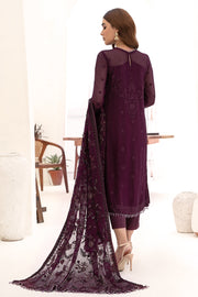 Elegant Multi-Shade Embroidered Chiffon Dress