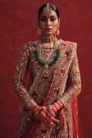 Raw Silk Maroon Kameez Lehenga Pakistani Bridal Dress