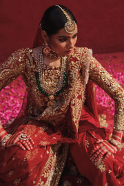 Raw Silk Maroon Kameez Lehenga Pakistani Bridal Dresses 2023