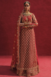 Raw Silk Red Kameez Sharara Pakistani Wedding Dresses