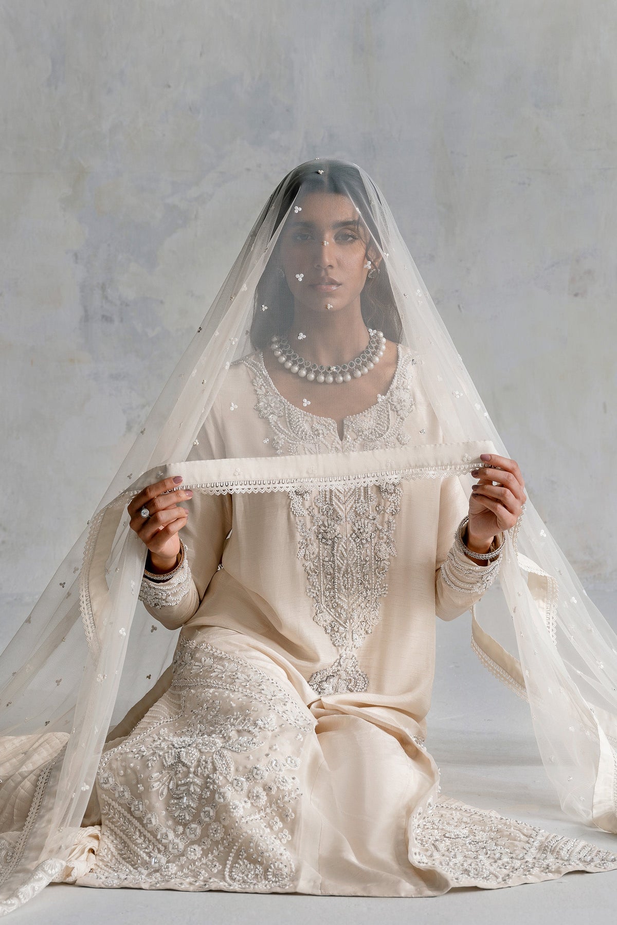Premium Raw Silk Sharara Kameez Pakistani Wedding Dress – Nameera by Farooq