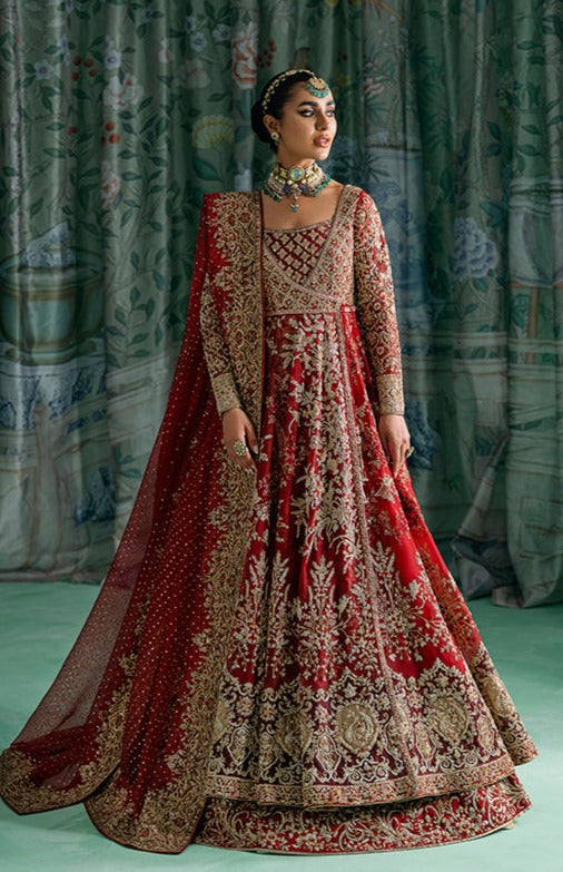 Red Bridal Dress Pakistani in Angrakha Lehenga Style