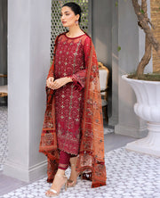 Red Embroidered Pakistani Party Wear Salwar Kameez Dupatta 2023