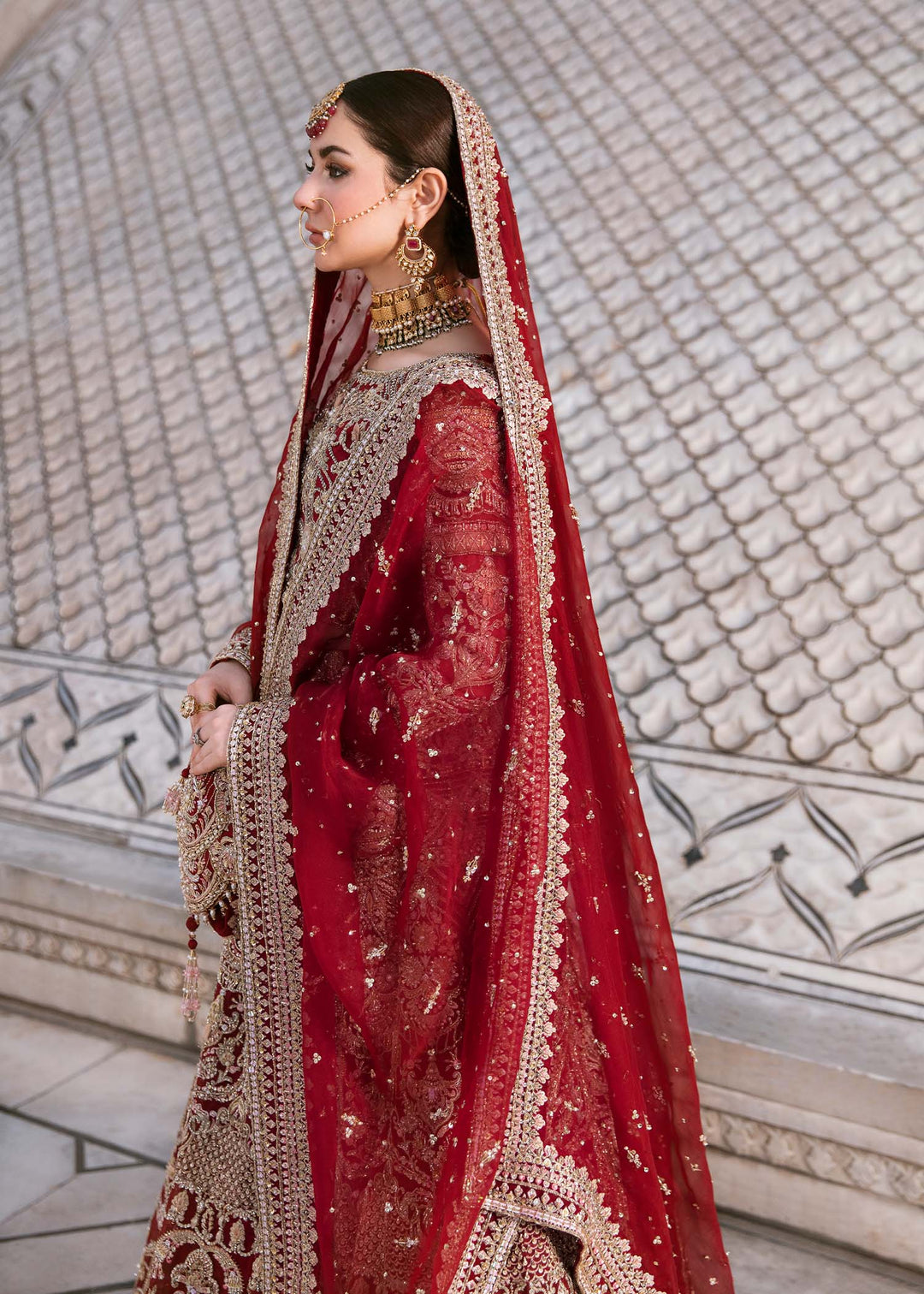Red Lehenga Choli Dupatta Barat Pakistani Bridal Dress Online