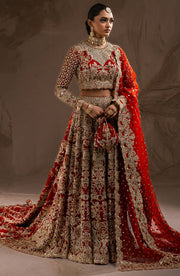 Red Lehenga Choli Embellished Pakistani Bridal Dress