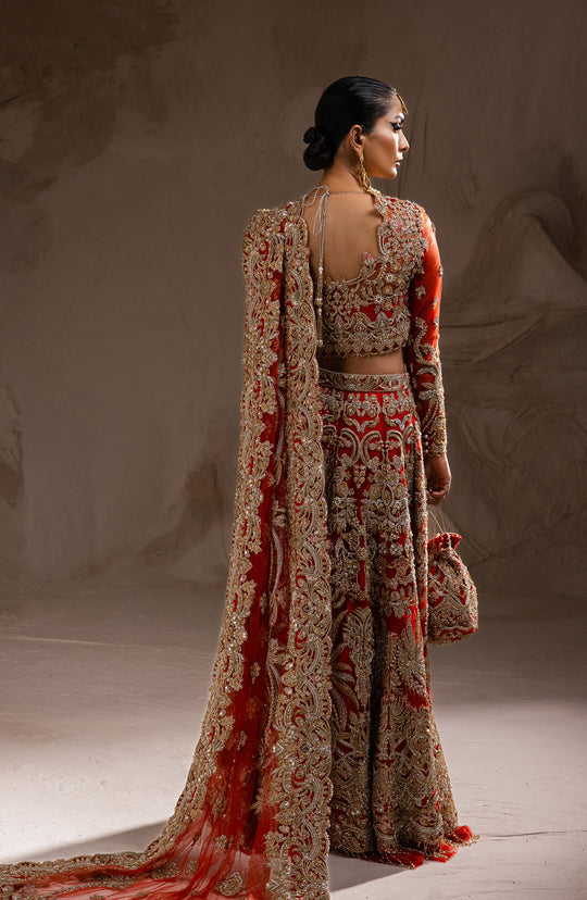 Red Lehenga Choli Pakistani Bridal Dress