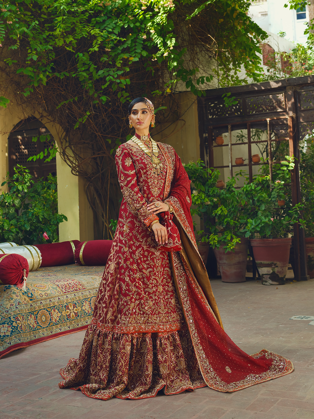 Red Lehenga Kameez Dupatta Pakistani Bridal Dress