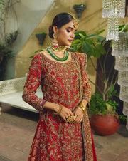 Red Lehenga Kameez and Dupatta Pakistani Bridal Dress Online