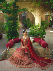Red Lehenga Kameez and Dupatta Pakistani Bridal Dress Online
