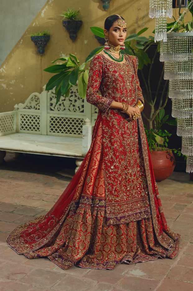 Red Lehenga Kameez and Dupatta Pakistani Bridal Dress