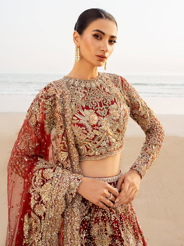 Red Lehenga and Choli Pakistani Bridal Dress in Fremont