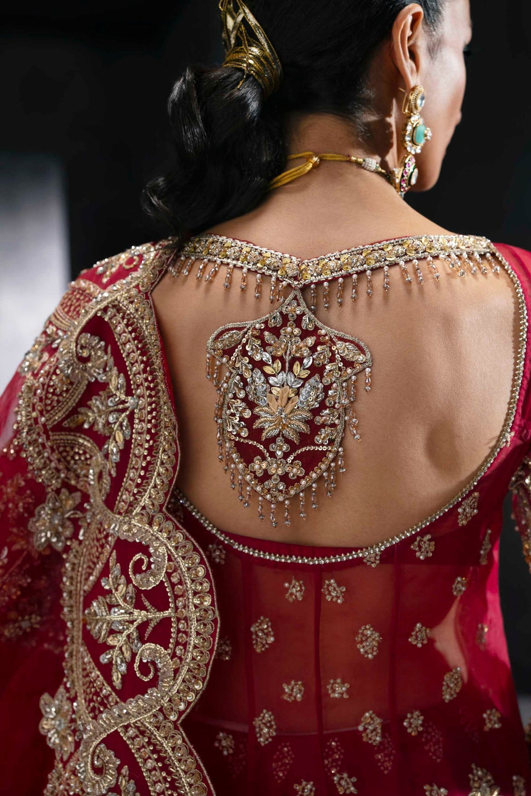 Pakistani Bridal Lehenga Kameez - Red Elegance