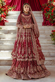 Red Pakistani Bridal Dresses in Frock Style
