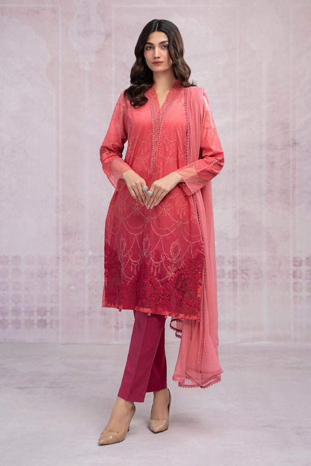 Reddish Pink Embroidered Pakistani Salwar Kameez Dupatta Salwar Suit