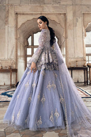 Regal Lavender Embroidered Pakistani Bridal Peplum Style Lehenga