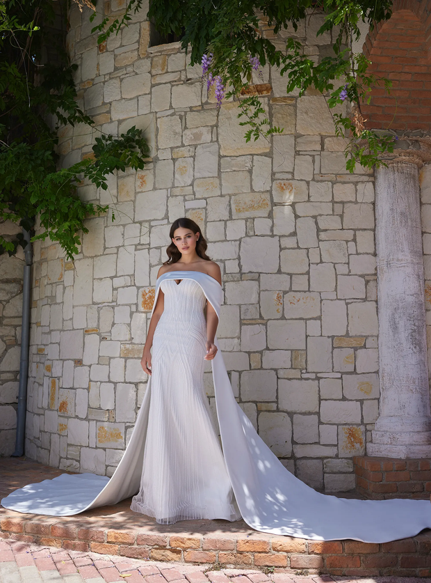 mermaid wedding dress with detachable skirt Romantic Mermaid Bridal Gown Accents and Detachable Skirt – Nameera by Farooq