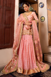 Rose Pink Gharara Kameez Embellished Pakistani Wedding Dress